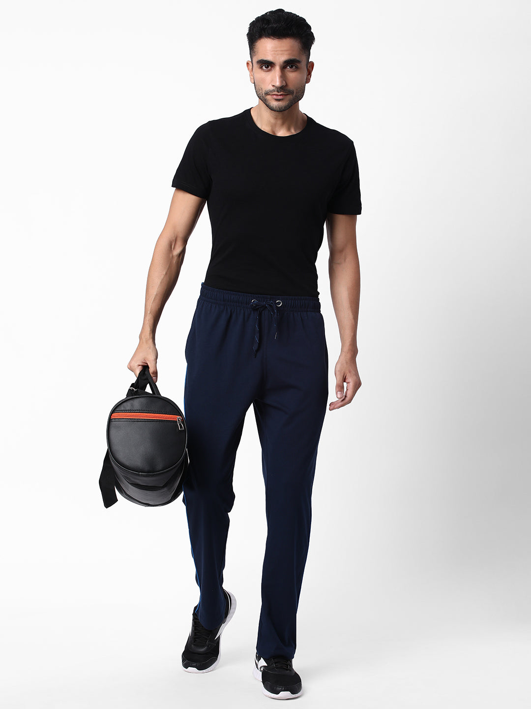 Men's Regular fit stretch cotton satin trousers | Boggi Milano